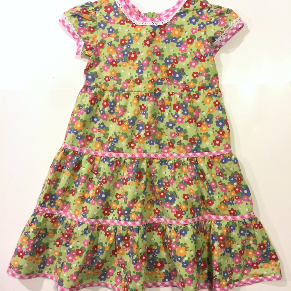 Hanna Anderson spring floral ruffle tiered dress